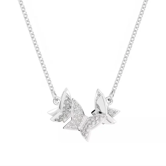 Swarovski Collar Lilia Mariposa Blanco Rhodium Plated 5636421 Necklace S CRY/RHS - Picture 2 of 10